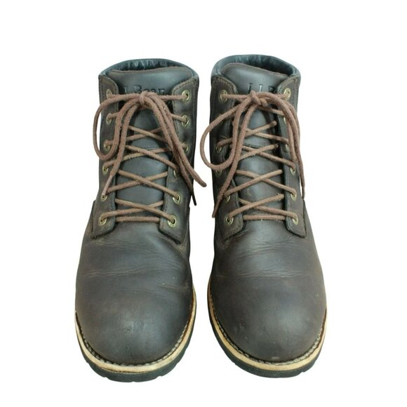 LL Bean Bucksport Brown Leather Plain Toe Waterproof Working Boots Size 11 M main image 5
